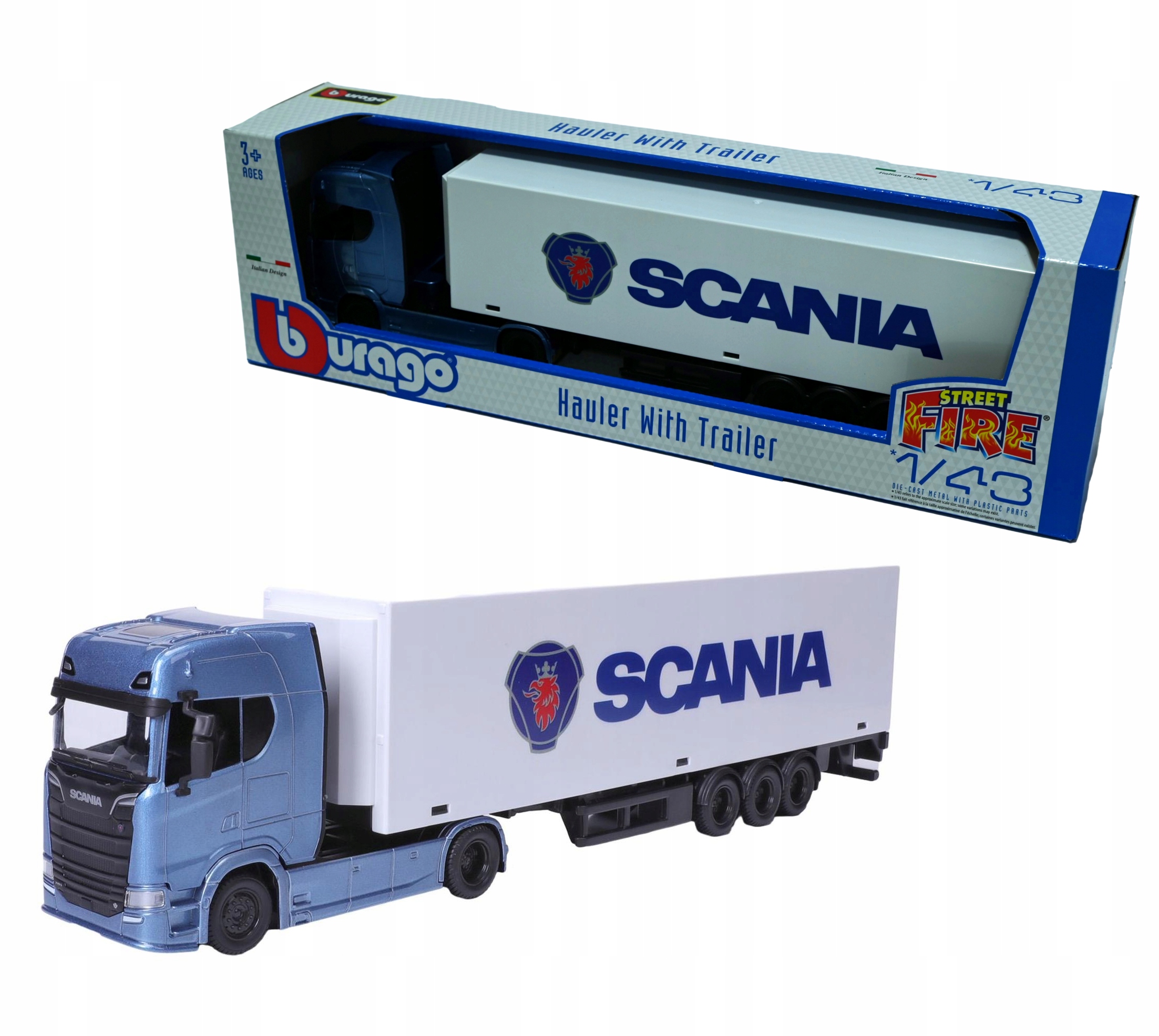 Bburago 1:43 Trailer Náklaďák Tir Scania 39 cm.