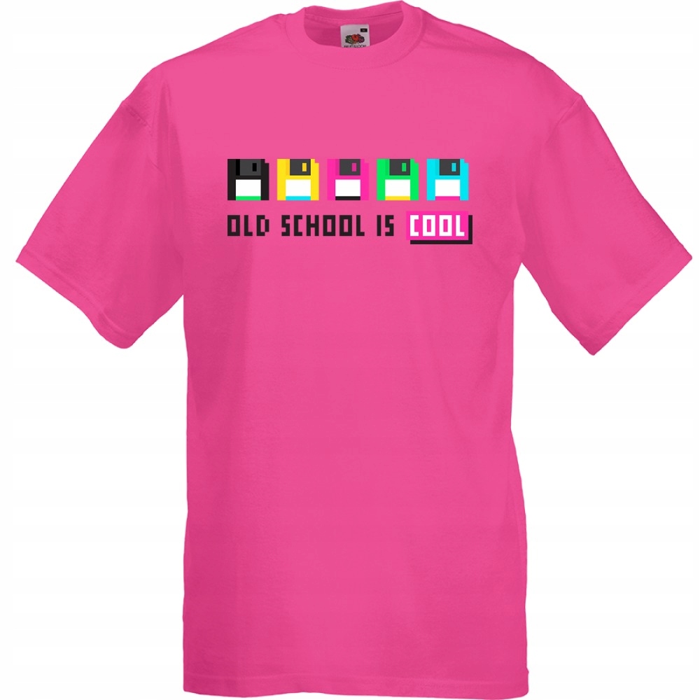 

Koszulka old school dyskietki XXL fuksja