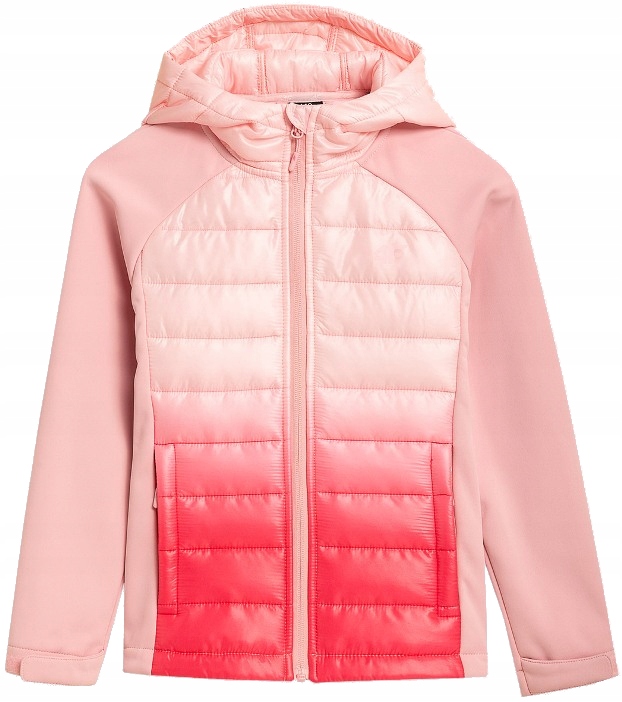4F Kurtka Softshell Dziewczęcy z panelem puchowym JSFD002 róż r. 152