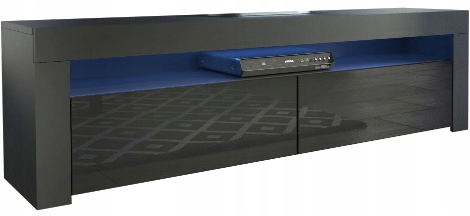 

Komoda Szafka Rtv czarny czarny Połysk 160cm Led