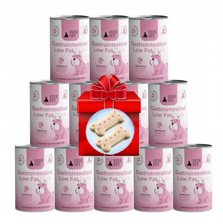Paka Zwierzaka Pepe Vet Gastrointestinal Low Fat Duck 12x400g na trawienie