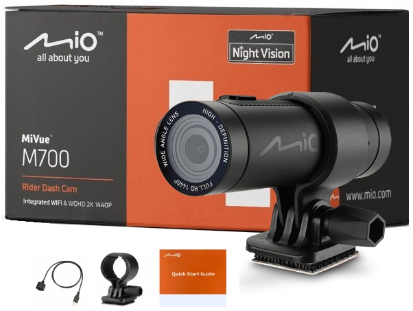 Kamera MiVue M700 dla motocykli zintegrowany moduł WIFI WQHD 2K 1440P IP67