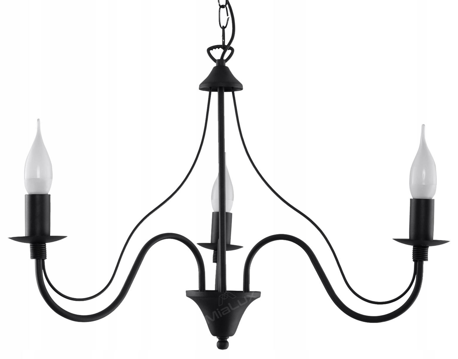 

Lampa Wisząca Verona 3 Czarna Żyrandol Sufitowy