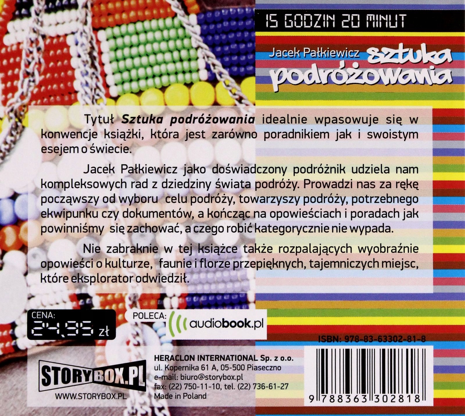 SZTUKA PODRÓŻOWANIA - PAŁKIEWICZ JACEK [AUDIOBOOK] Stan opakowania oryginalne