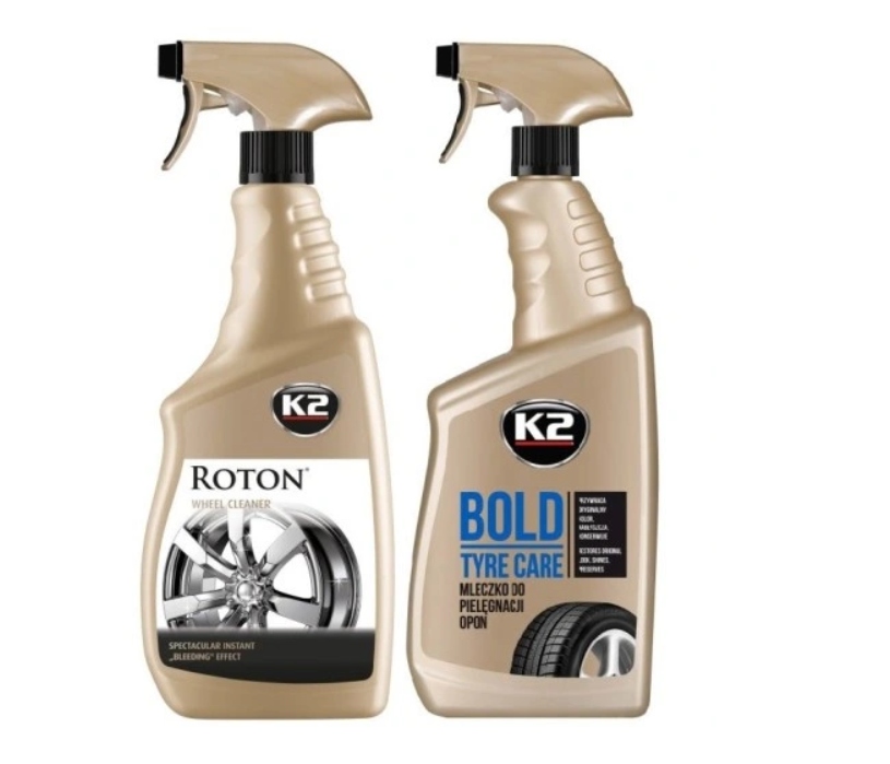 K2 Roton Płyn Do Mycia Felg 700ml K2 Bold Czernidło Do Opon 700ml Zestaw