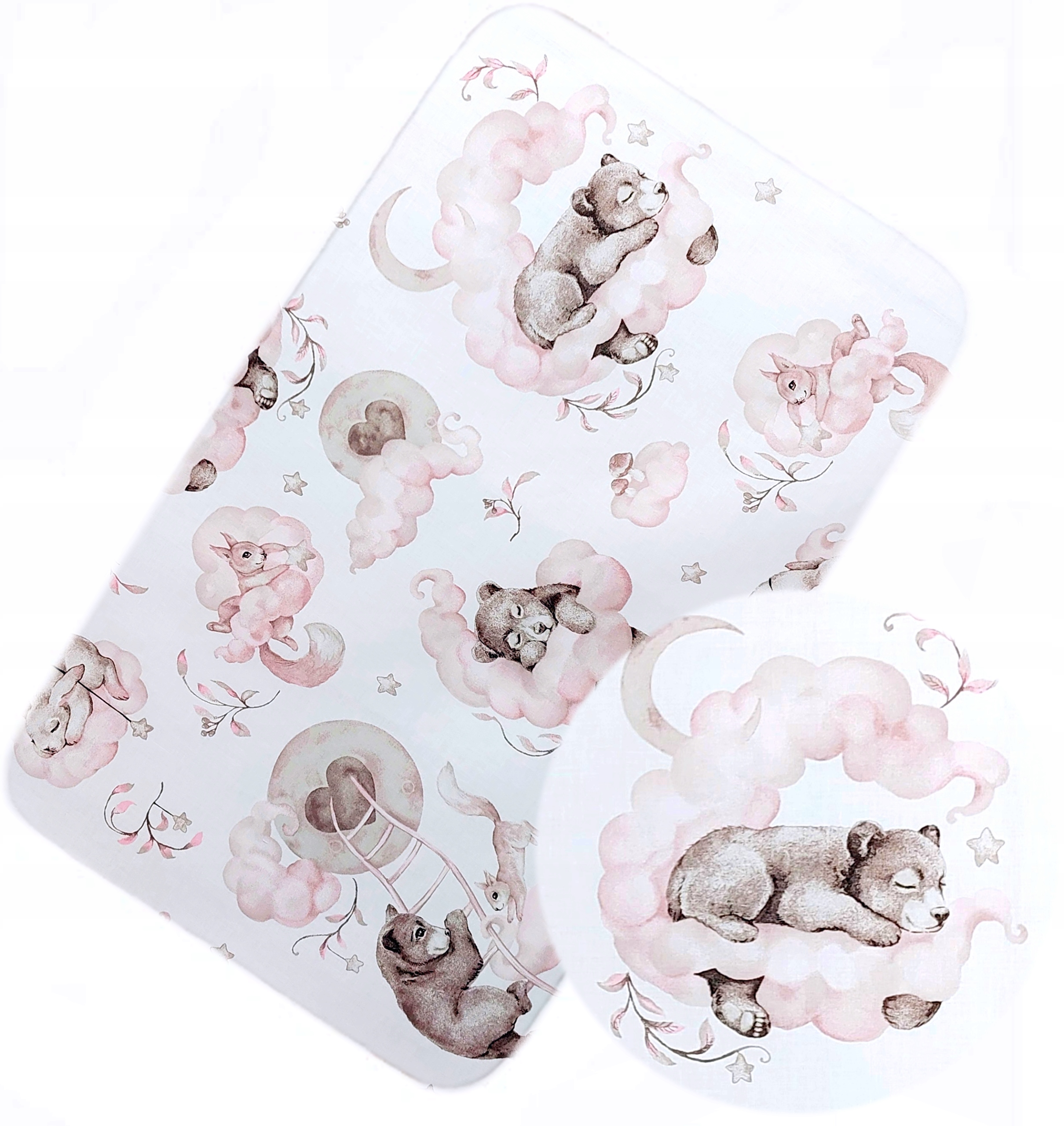 PRZEŚCIERADŁO Z GUMKĄ DO ŁÓŻECZKA DOSTAWKI 50x82 RÓŻOWY MIŚ