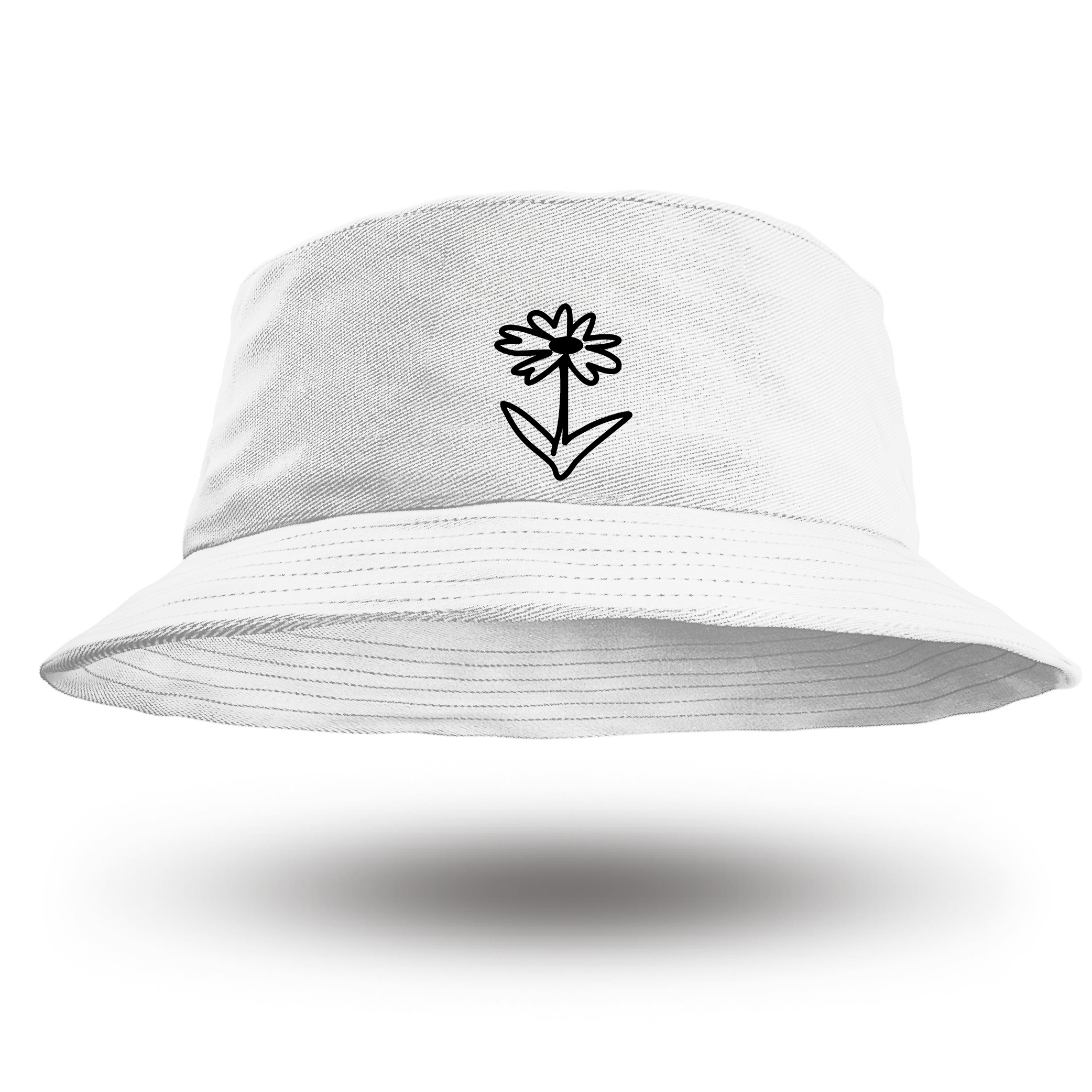 

Modny Stylowy Biały Kapelusz Bucket Hat Kwiatek