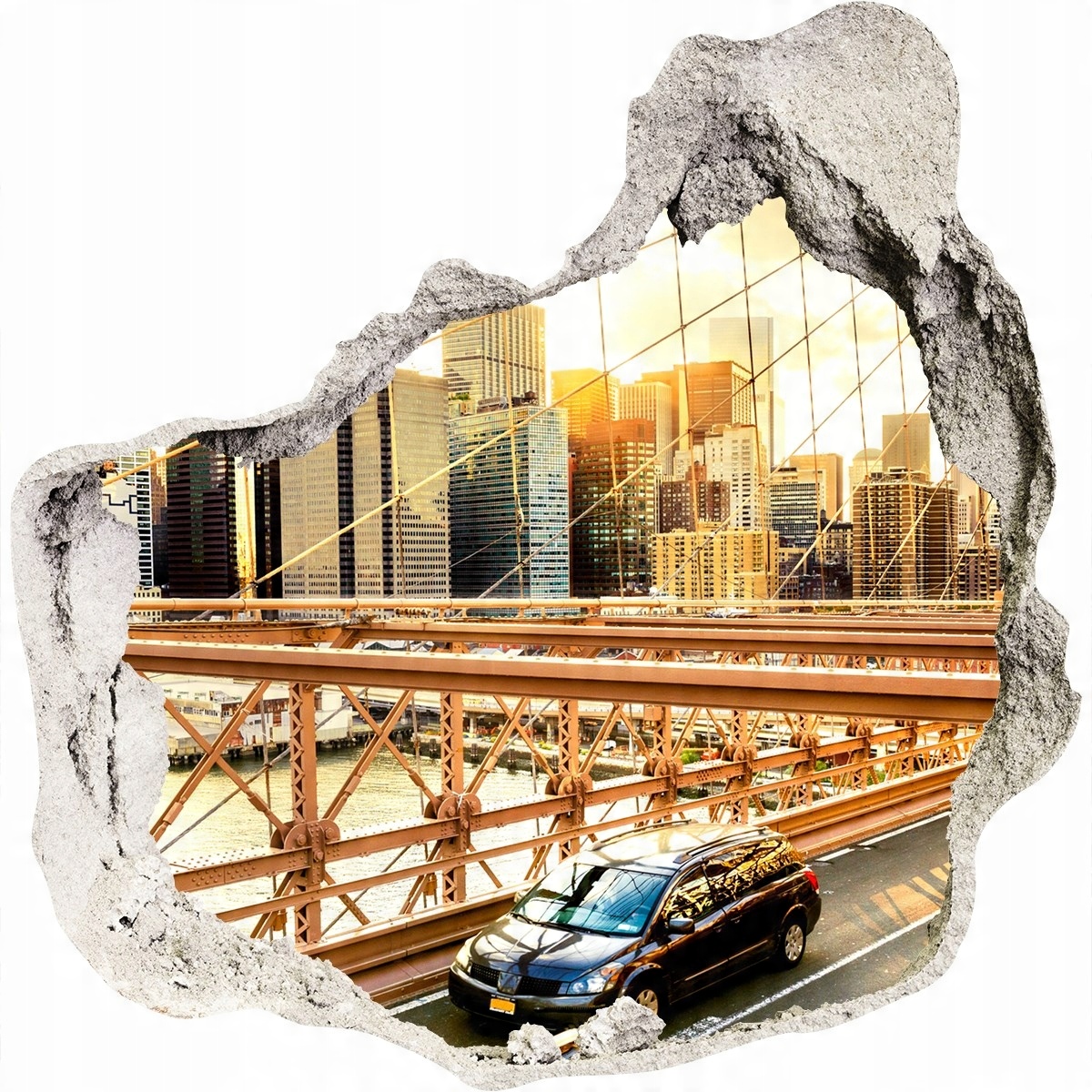 

Fototapeta dziura na ścianę 3d Most Brookliński