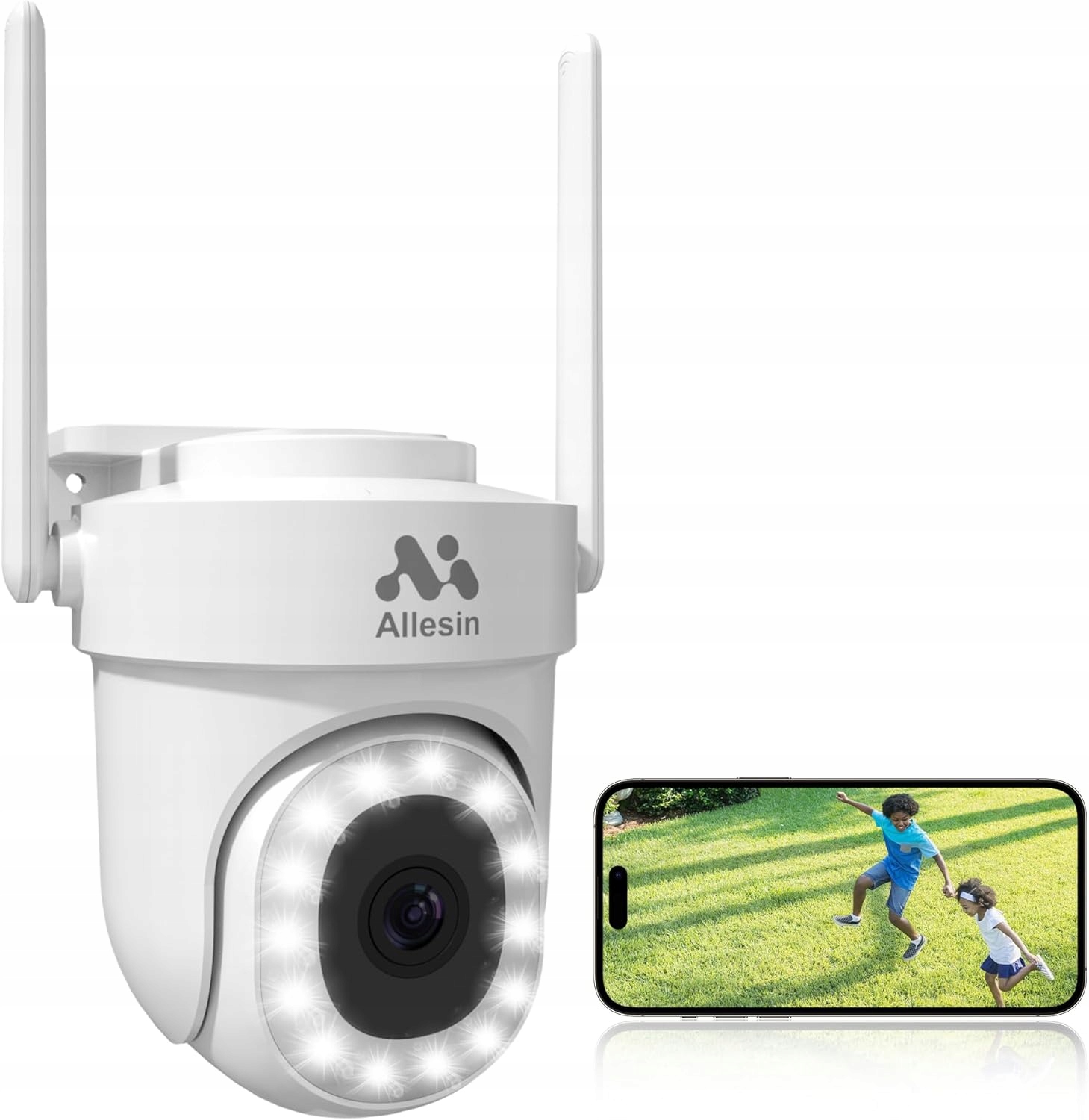 Bezpečnostní Kamera Monitoring Allesin 2K 355°/90° Zvuk WiFi 2,4G 5G