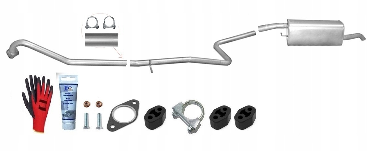 Ford Fusion 1.4 Tdci 2002-2012 Tlumič výfuku sada trubka bonus