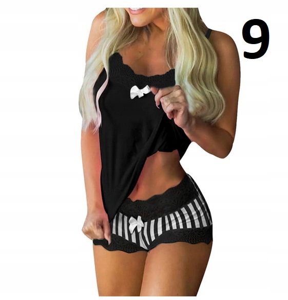 SEKSOWNA PIŻAMKA SATYNOWA KORONKA SPODENKI XL Płeć kobieta