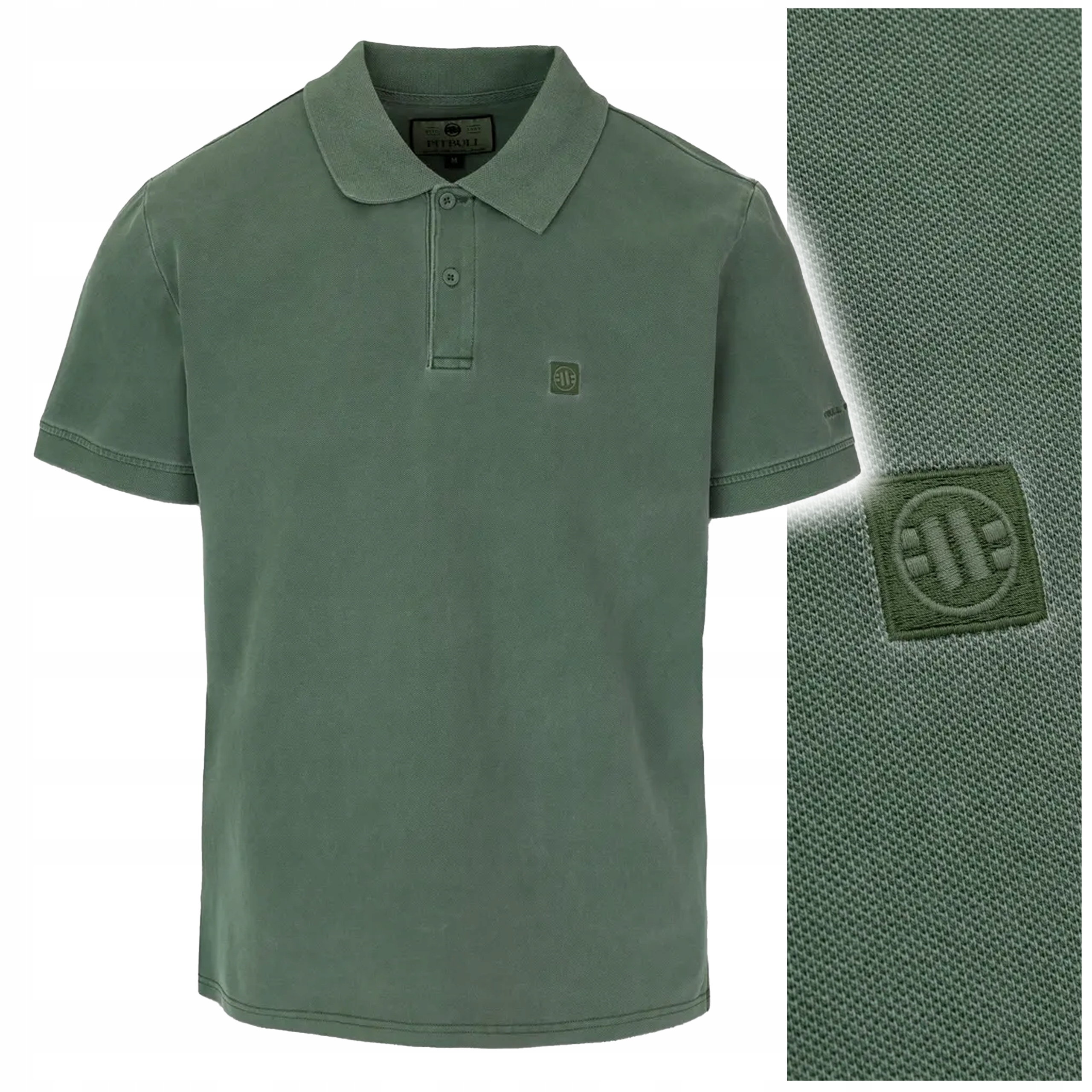 Polokošile Pit Bull Denim Washed Pique „small Logo“ vel. 3XL – tmavě zelená