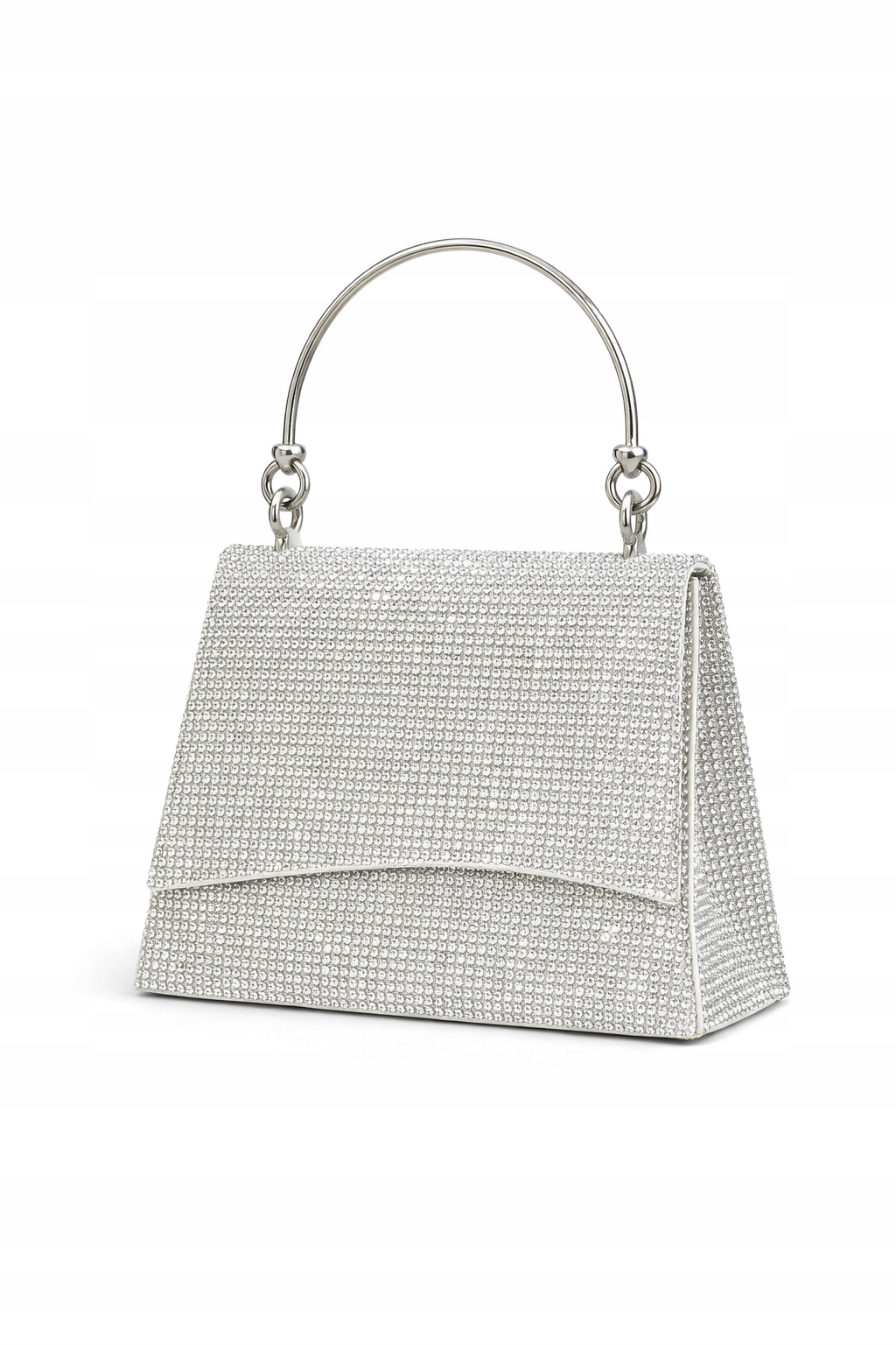 Aldo Malá Stříbrná Lesklá Obálková Kabelka Se Zirkony I3B