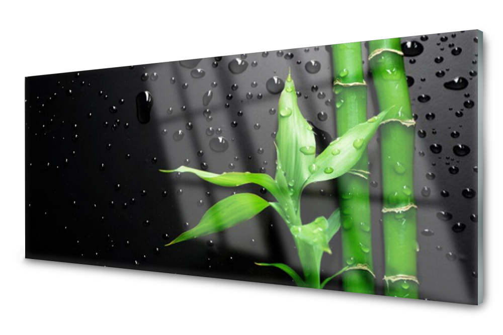 

Panel szklany do kuchni Bambus Liście 125x50