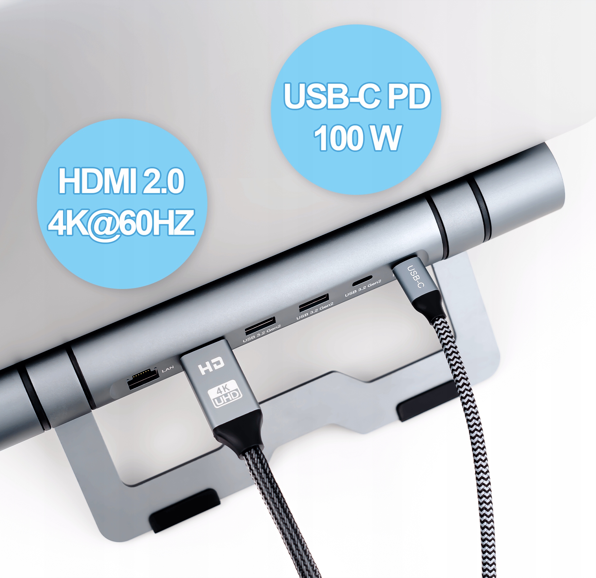REAGLE PODSTAWKA POD LAPTOP REGULOWANA STOJAK MACBOOK HUB HDMI PD LAN USB-C Marka Reagle