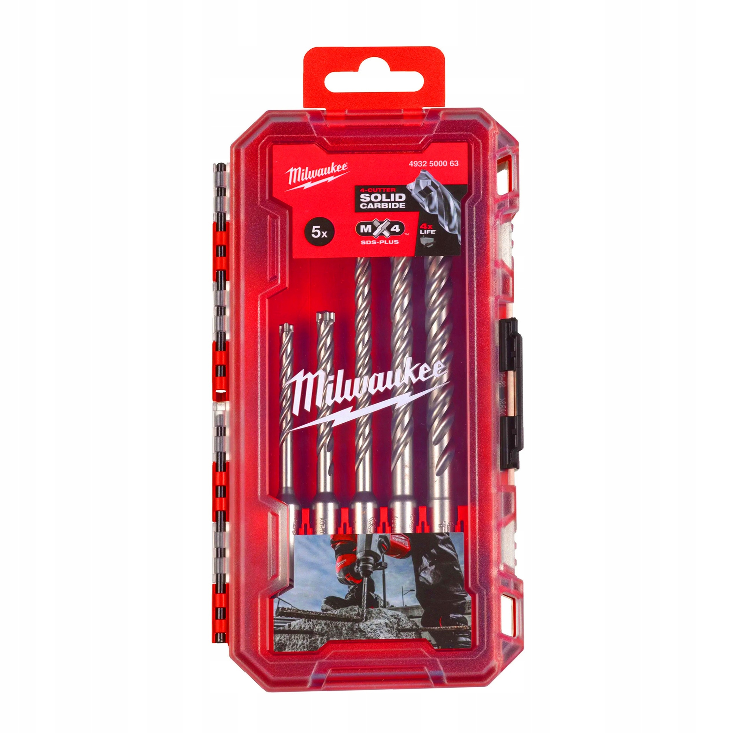 Zestaw wierteł do betonu zbrojonego Sds Plus 5-10 mm 5 elem. Milwaukee MX4