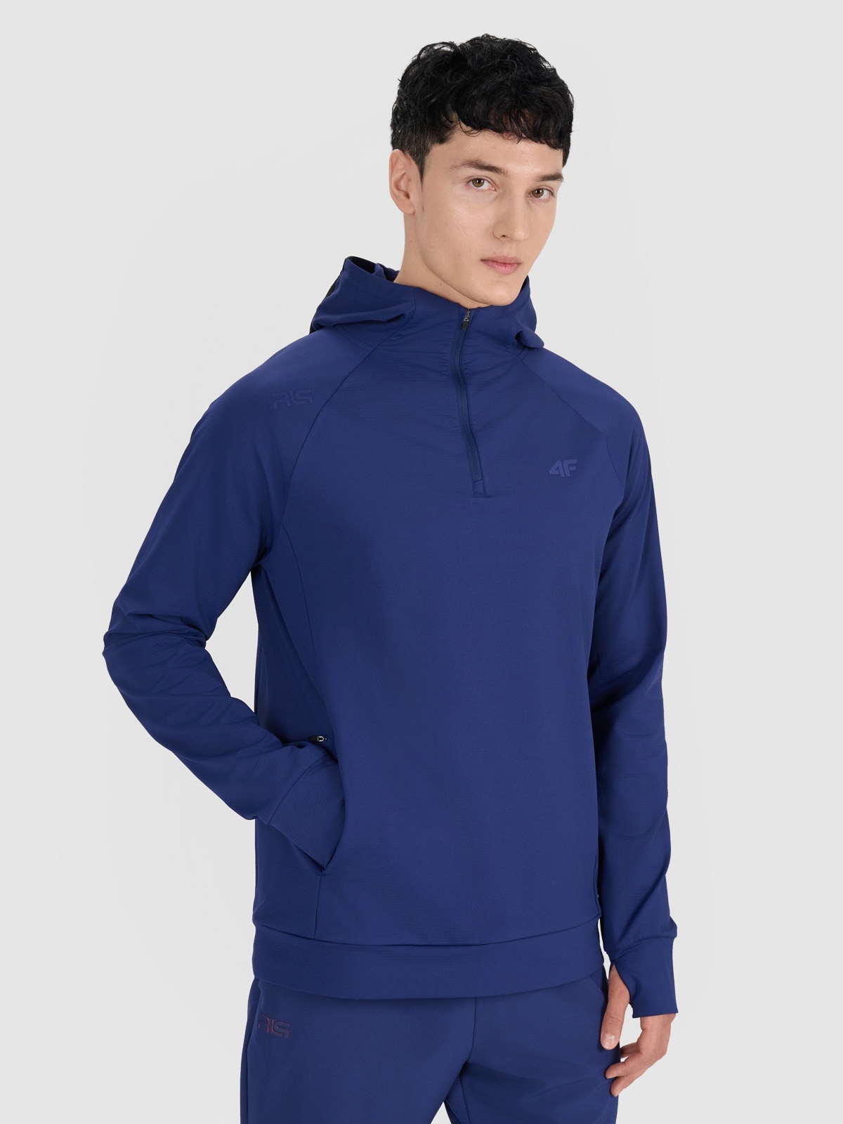 4F Tepláková mikina Tmavě modrá XL