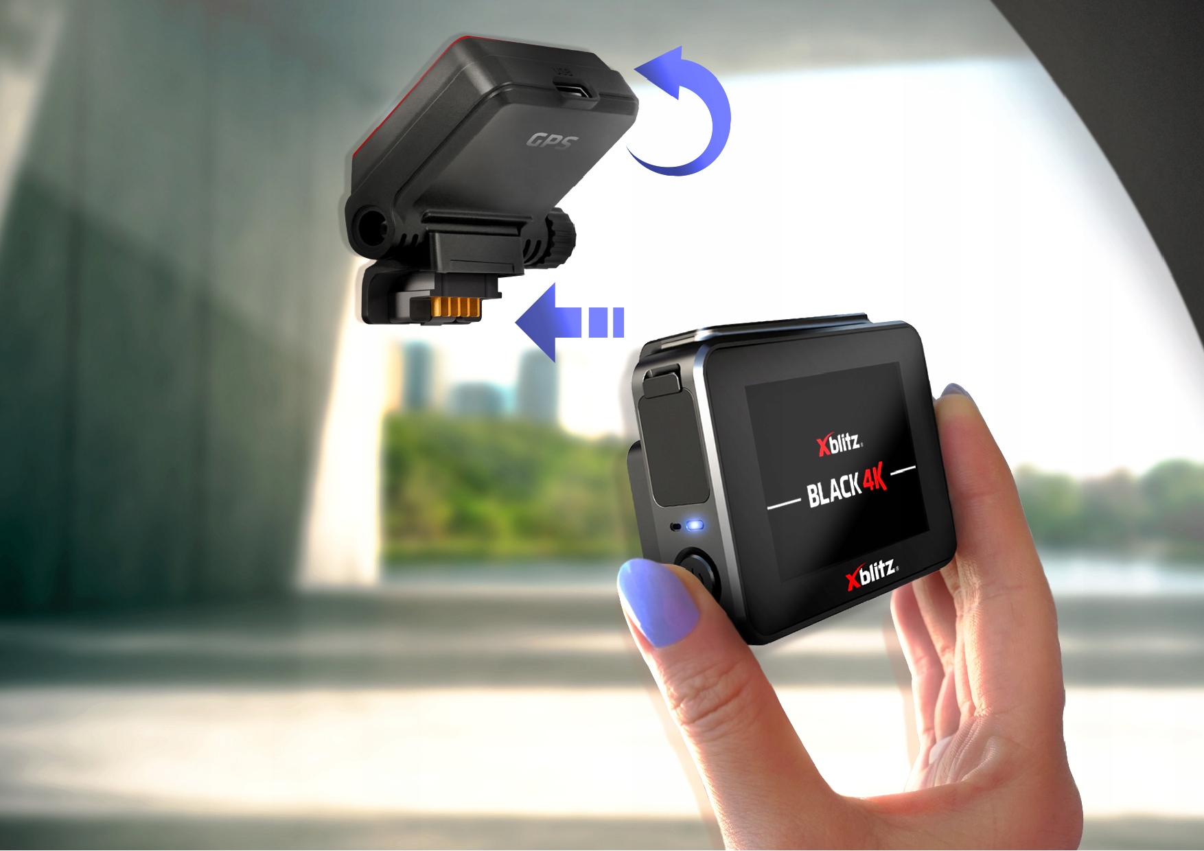 Wideorejestrator kamerka Xblitz BLACK 4K + GPS Komunikacja GPS