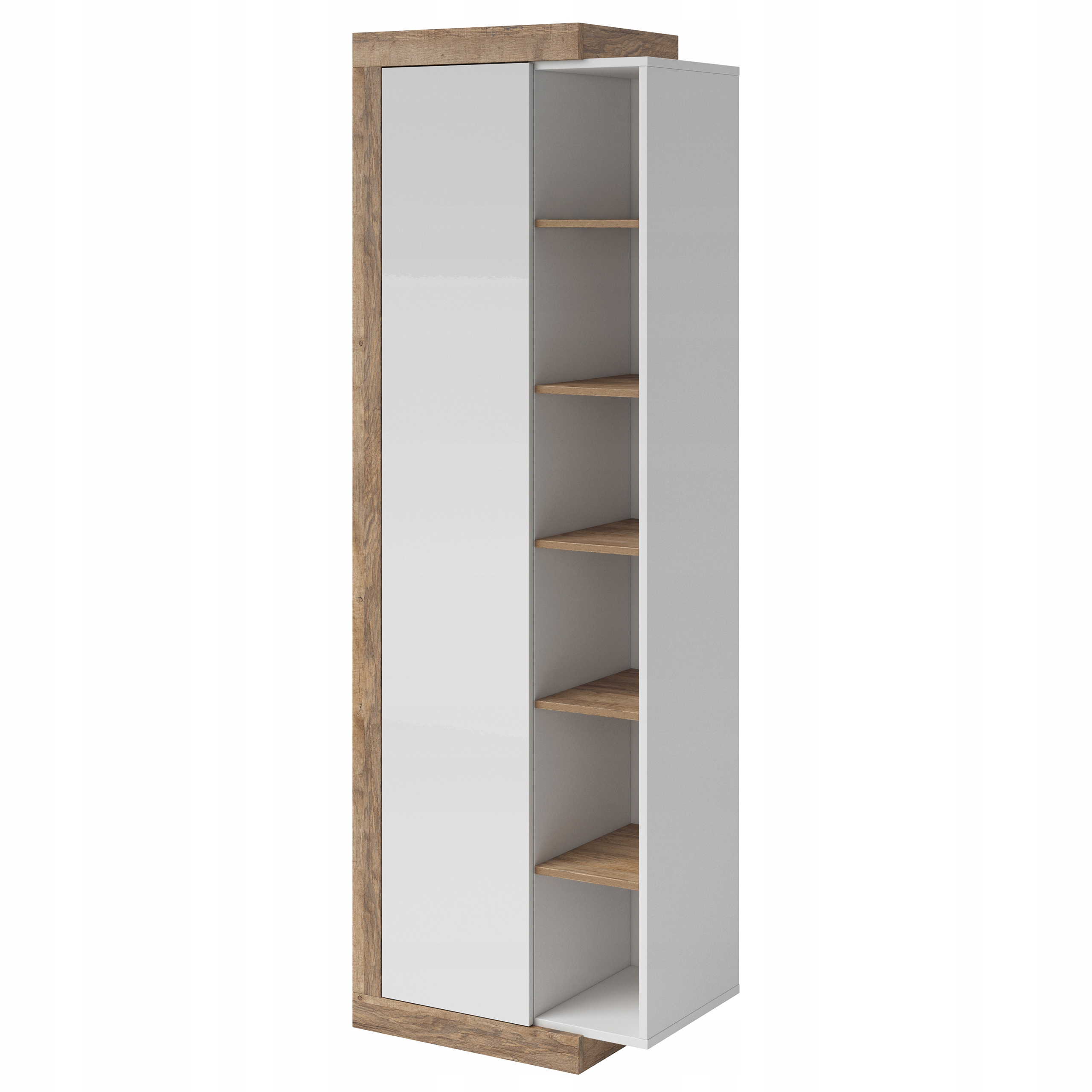 Vitrína Sinfonia 200 x 67 cm Stojící Dub Samdal Bílý Lesk