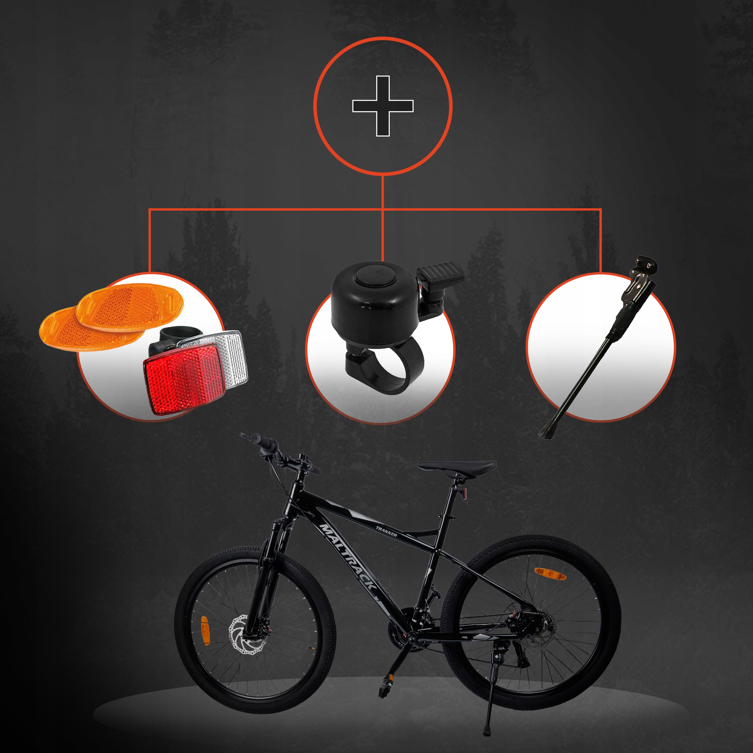 ROWER GÓRSKI MTB 21 BIEGÓW 2 TARCZE STALOWA RAMA 15" KOŁA 26" NÓŻKA ODBLASK Płeć produkt uniseks