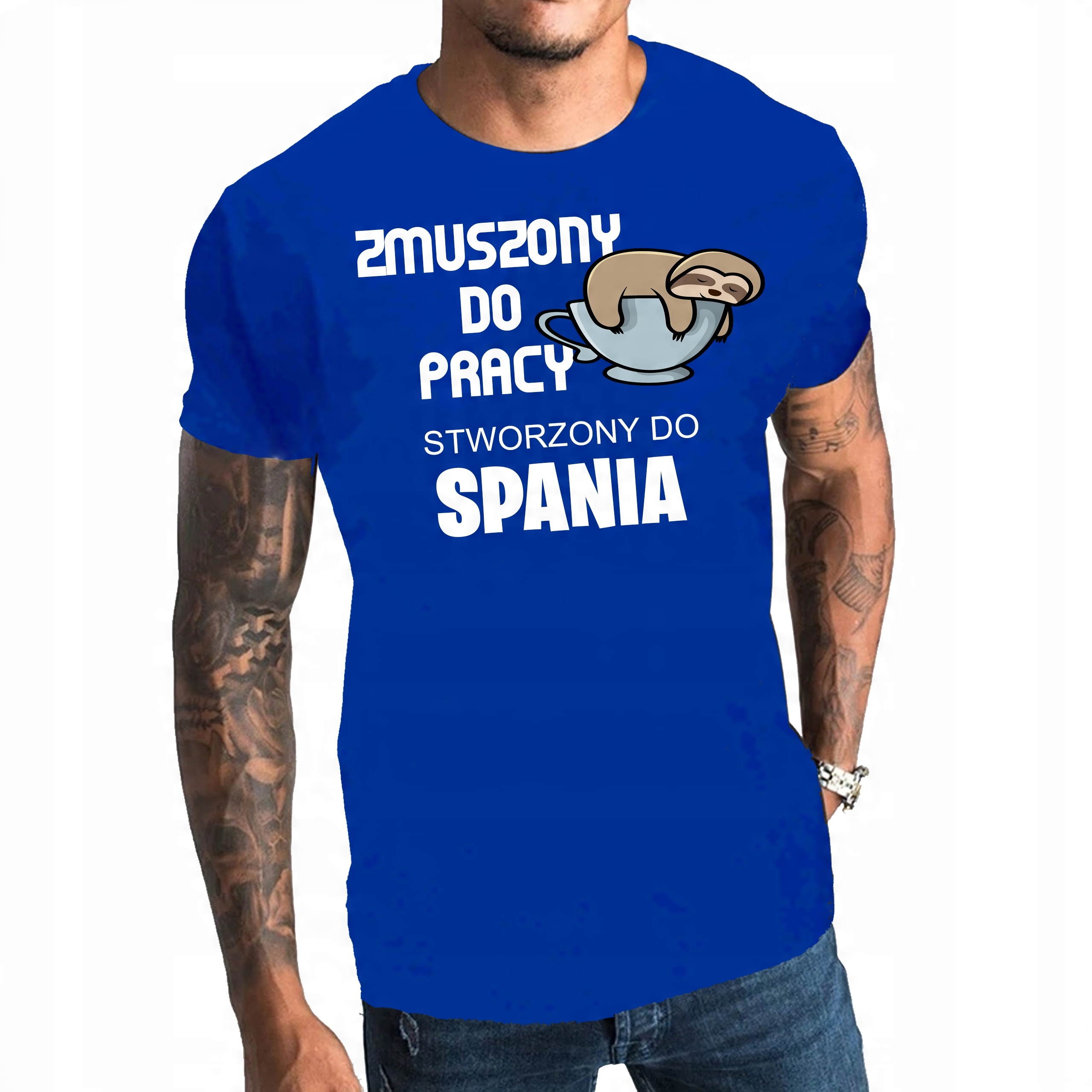 

Koszulka Stworzony Do Spania Zmuszony Do Pracy XL