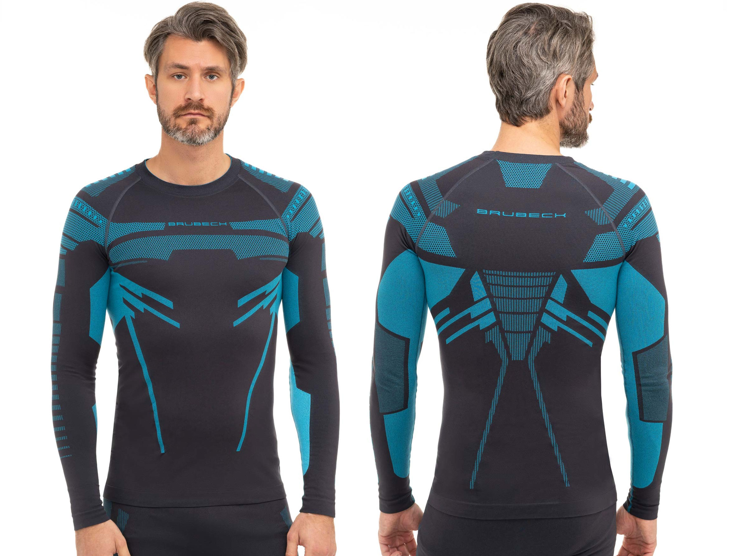 Bluza męska Brubeck Dry Thermo grafit/nieb M