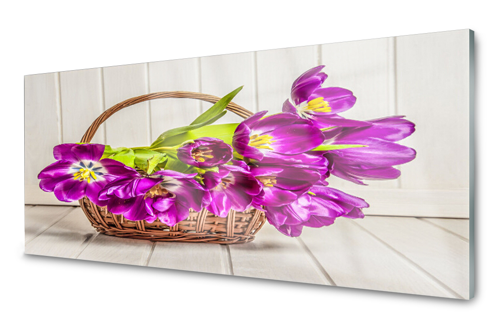 

Panel szklany do kuchni Kwiaty w Koszyku 125x50