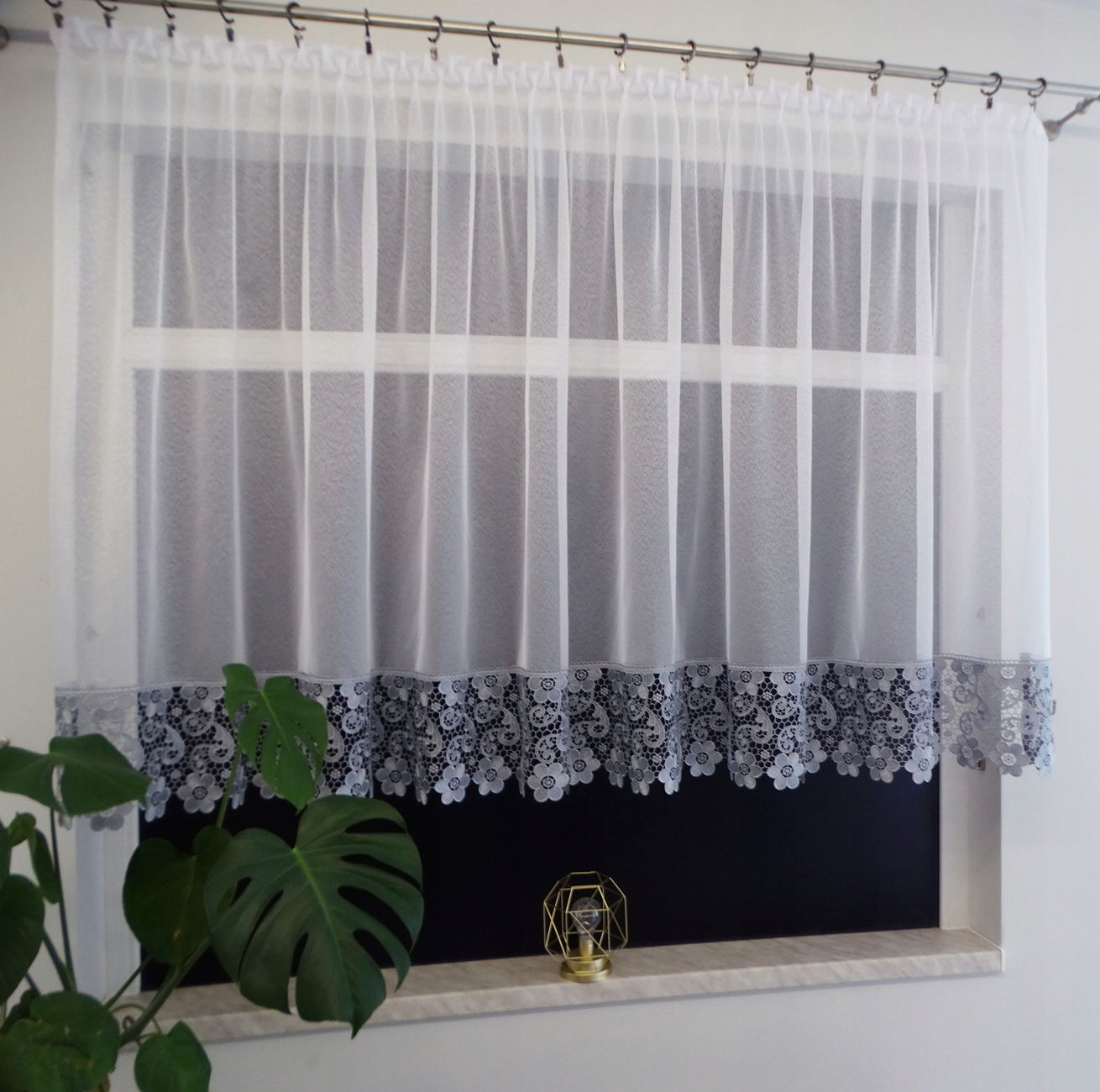 Mg Záclona Enzo bílá guipure Popiel 1 rovná 300x120 páska