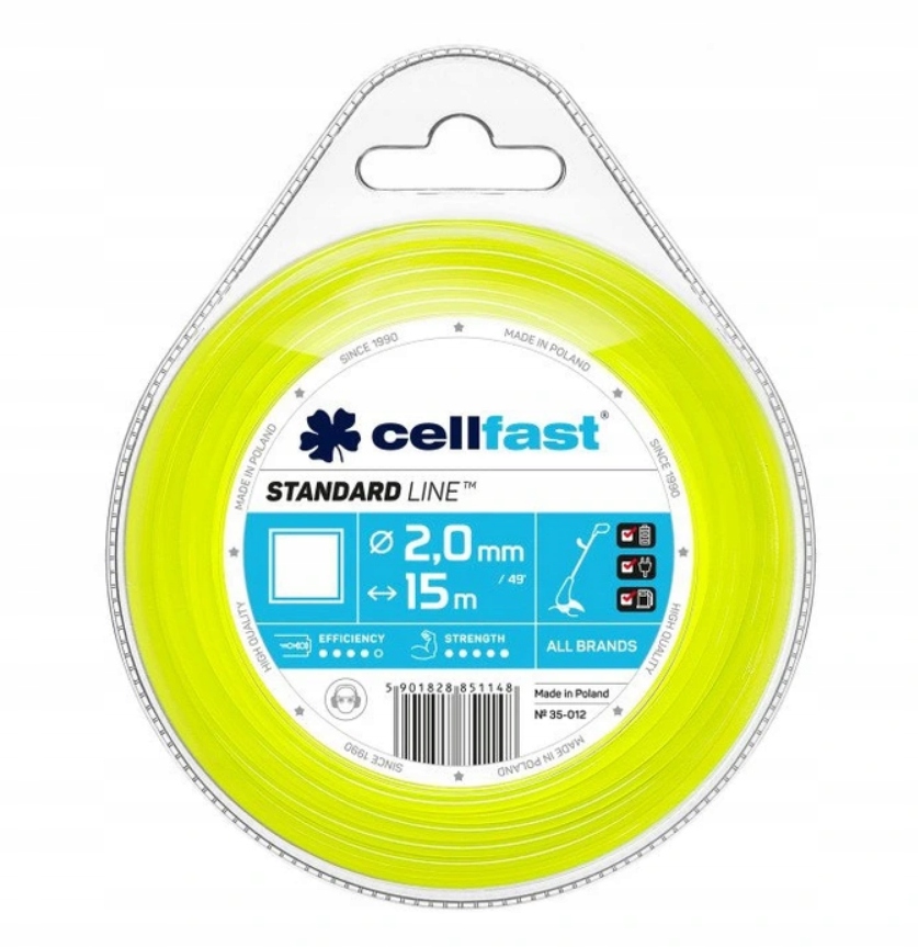 

Cellfast Żyłka Tnąca Kwadrat 2,0mm x 15m 35-012