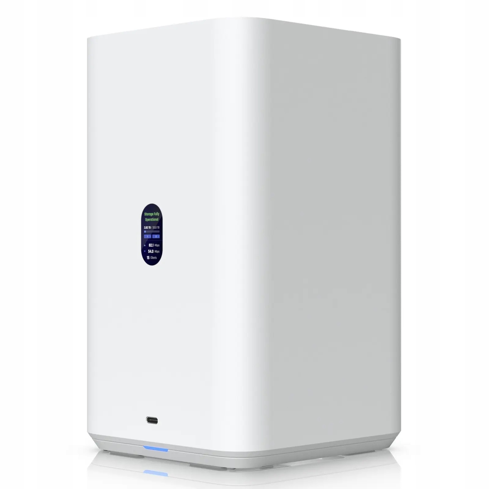 Ubiquiti UniFi  UNAS-2-W-EU Network Attached Storage with (2) 3.5inch HDD bays, 2.5 GbE networking, USB-C connectivity, and an included PoE++ adapter, all in a compact footprint — 3