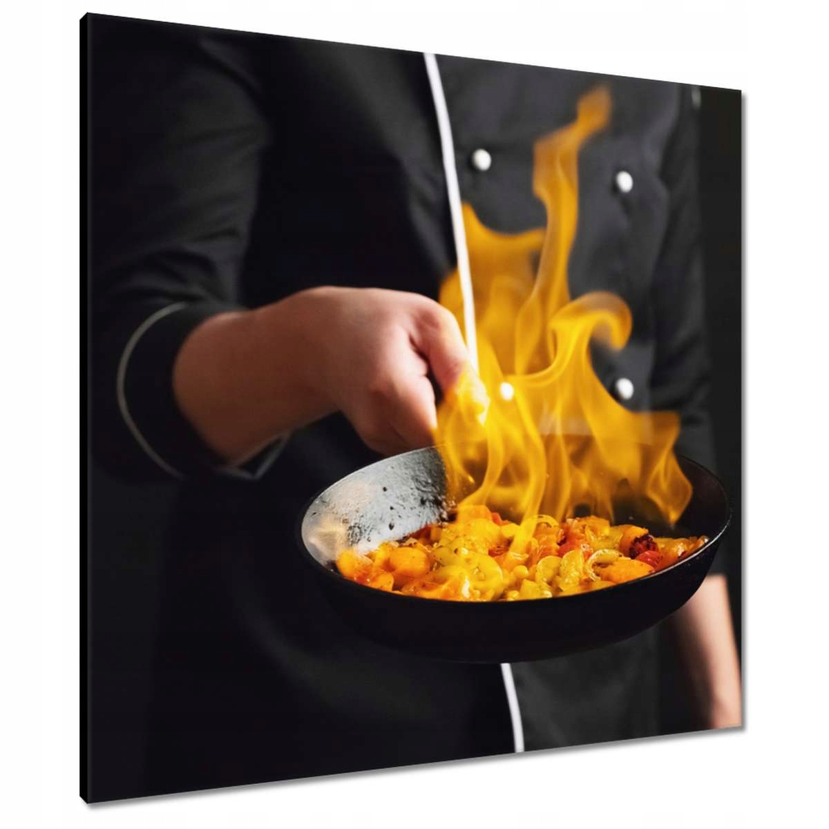 Obrazy 80x80 Šéfkuchař kuchař oheň