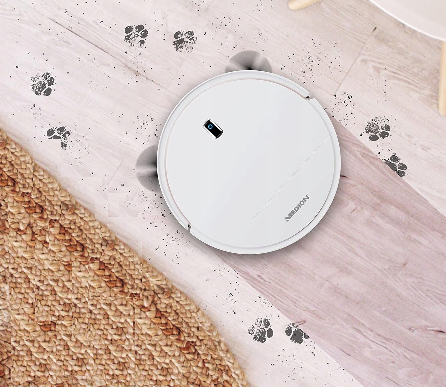 2w1 MOCNY ROBOT SPRZĄTAJĄCY ODKURZAJĄCY MOPUJĄCY MEDION SZCZOTKA+2xBOCZNE Informacje o bezpieczeństwie CE WEEE