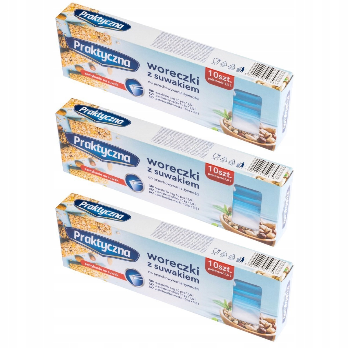 

Woreczki Z Suwakiem Praktyczna 3,5 L 3x10 Szt.