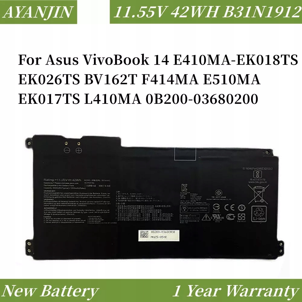  Anepoch B31N1912 Laptop Battery Replacement for ASUS