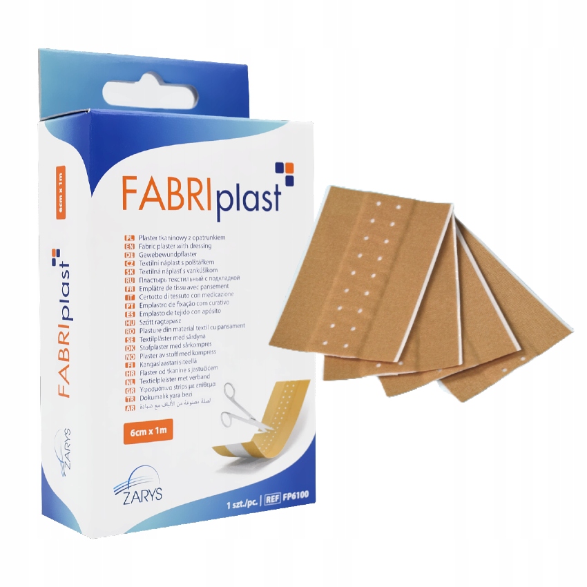 

Plaster Tkaninowy Z Opatrunkiem 6cm 1m FABRIplast