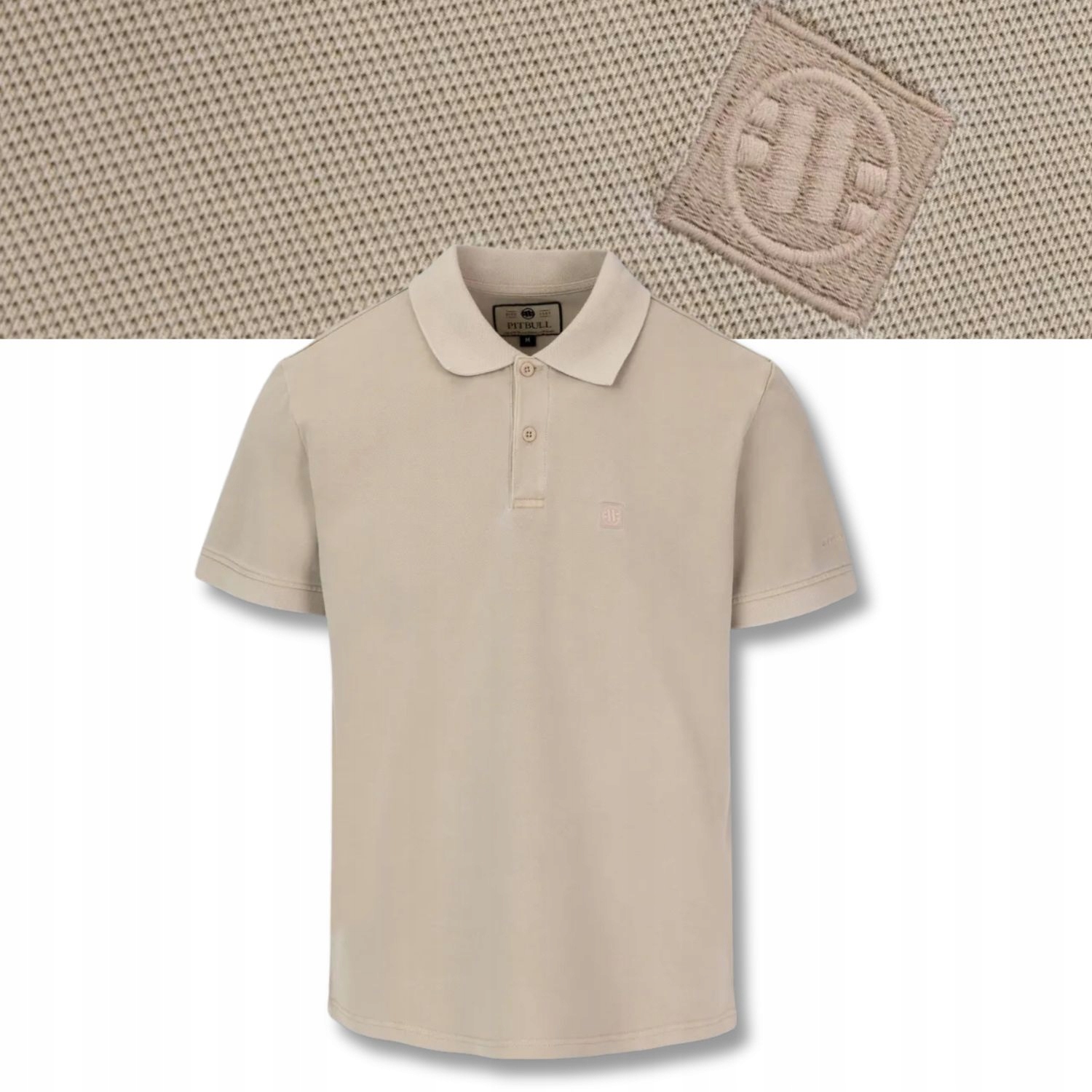 Pánské Polokošile Pitbull Polovina Bavlna Denim Washed Pique Small Logo
