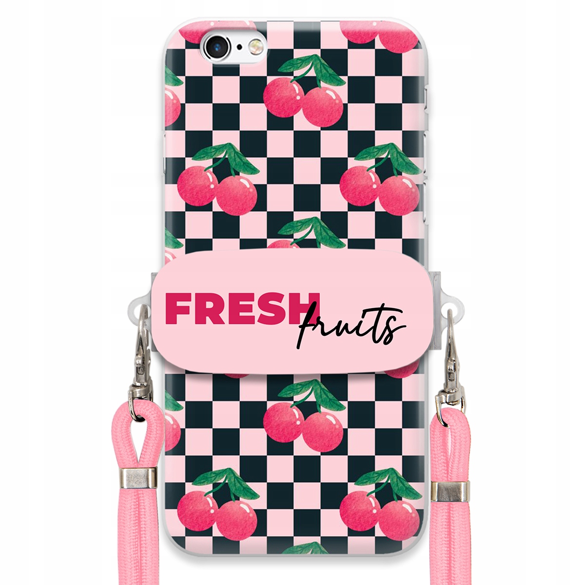 Pouzdro pro iPhone 6 Plus Růžové vodítko Funkční rukojeť Fresh Fruits Módní