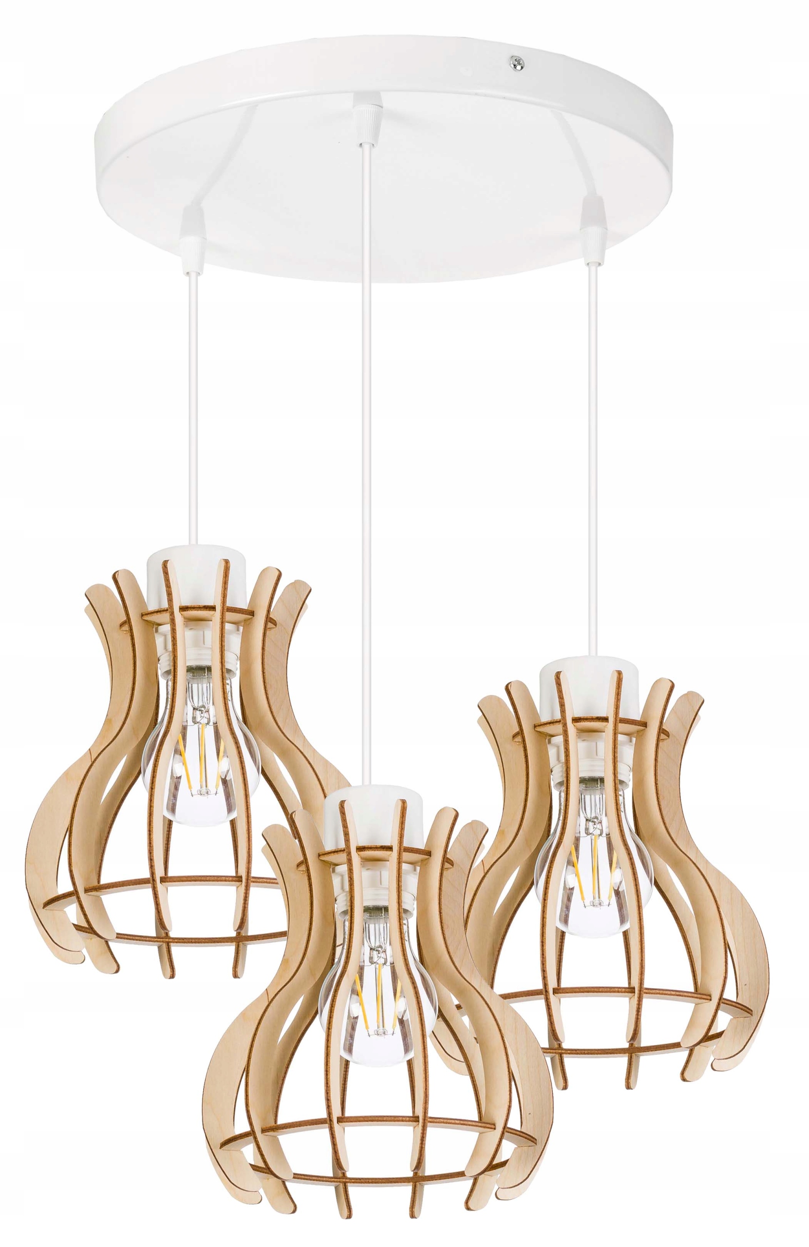 závěsné stropní svítidlo s závěsem Loft Dřevo 3x E27