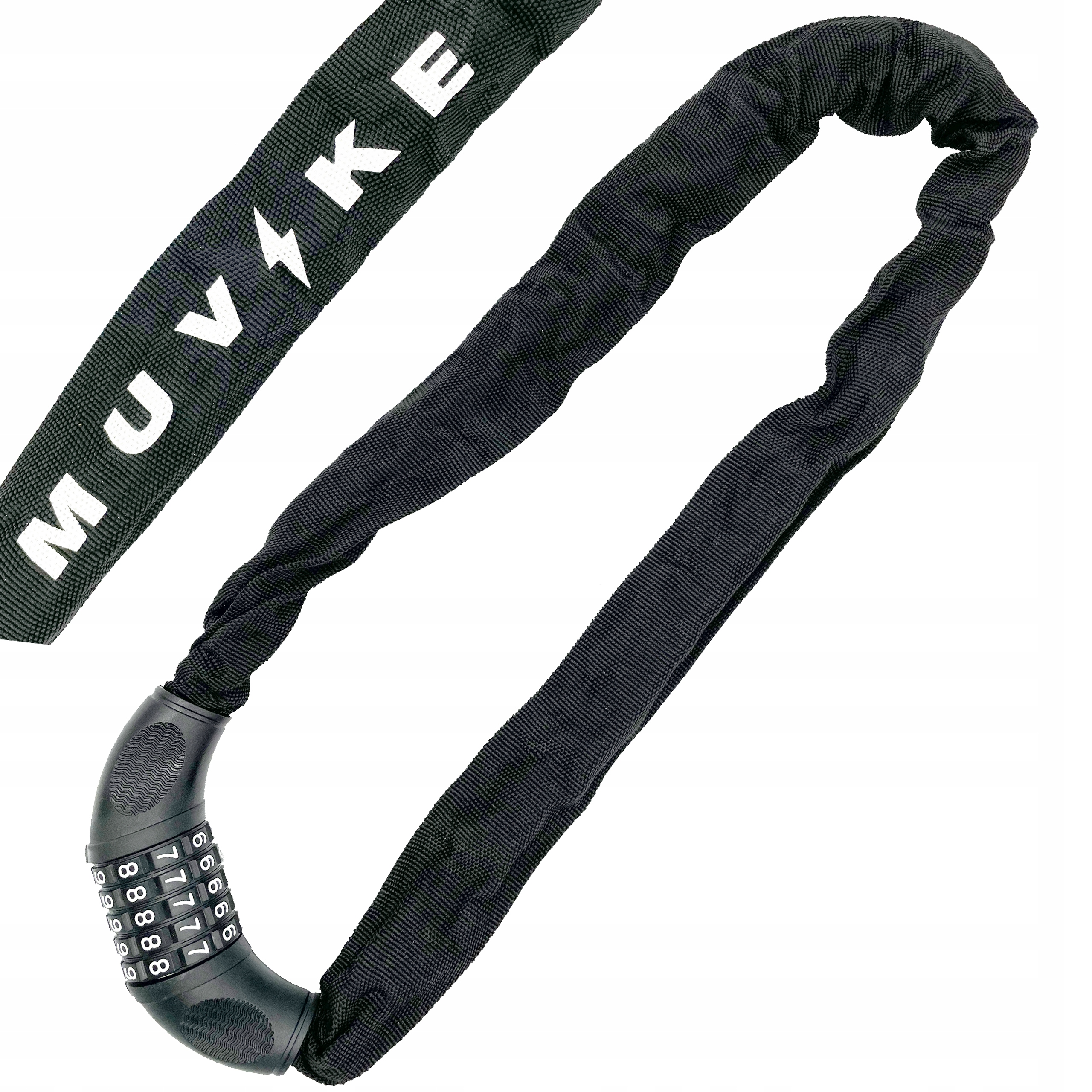 ZAPIĘCIE ROWEROWE ŁAŃCUCH ZAPIĘCIE DO ROWERU MUVIKE SOLID 900/6C SZYFR 90cm Długość 90 cm