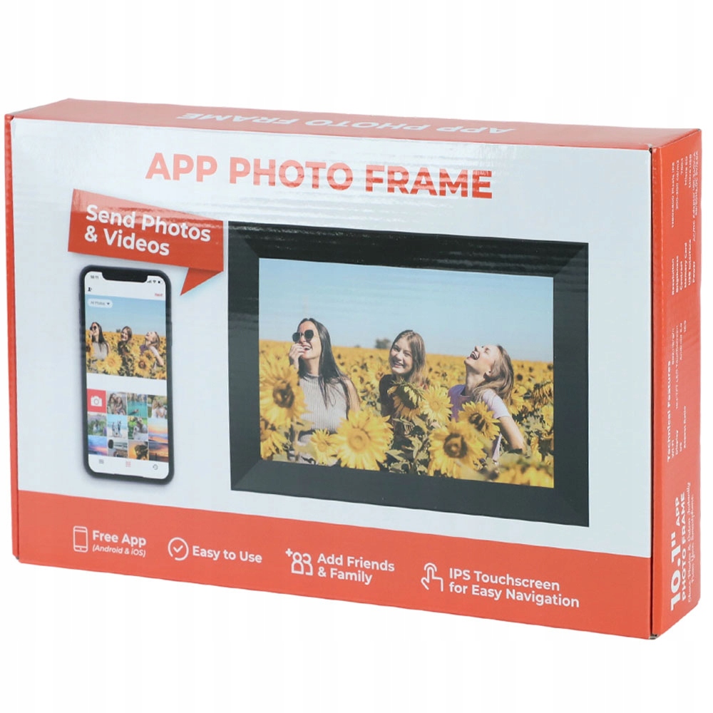 Rámeček Digitální Frameo WiFi 10.1" 64GB Dotykový Černý Vysoká kvalita obrazu