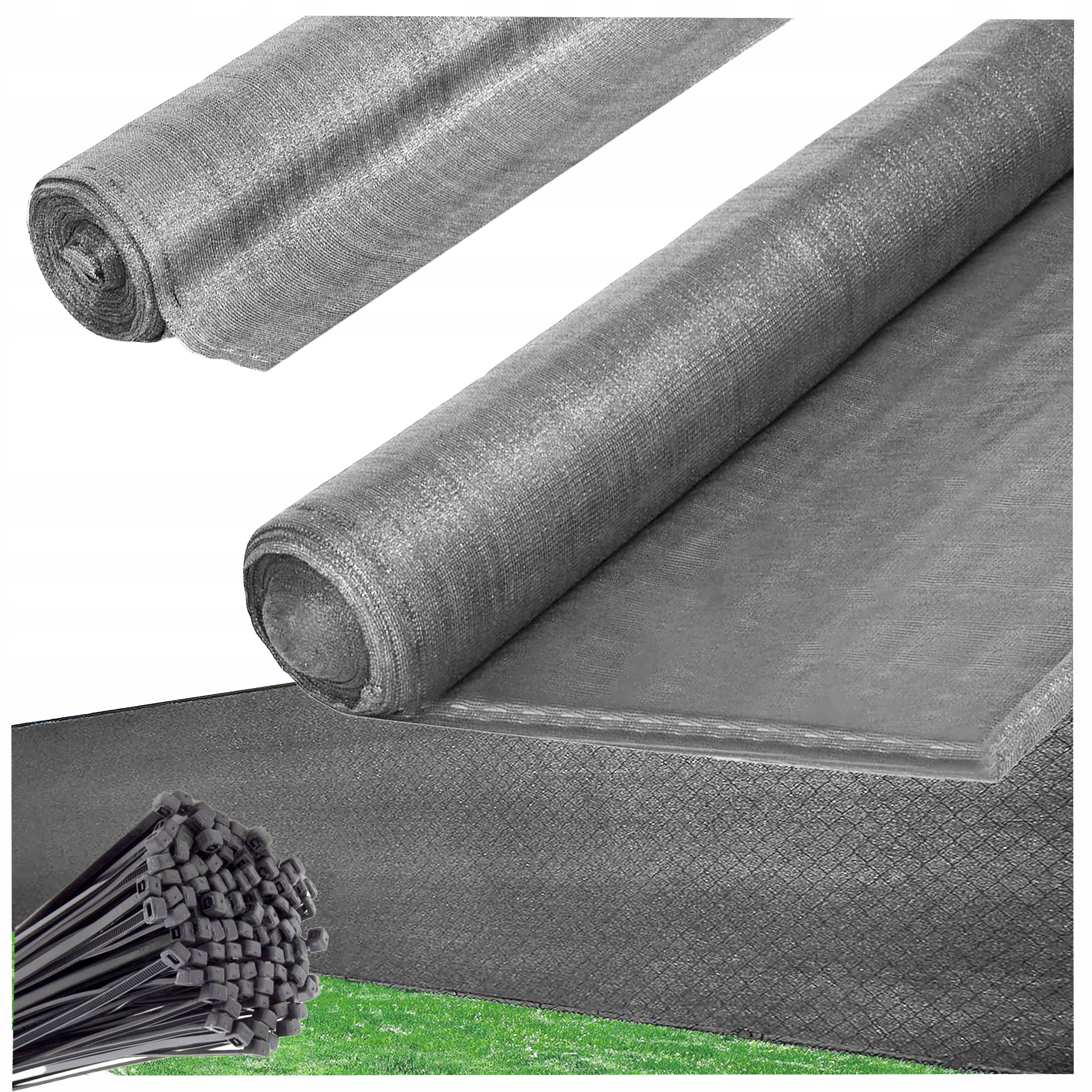 Siatka Cieniująca 1,5x15 Osłona Maskująca 95% Szara Na Płot Opaski Uv