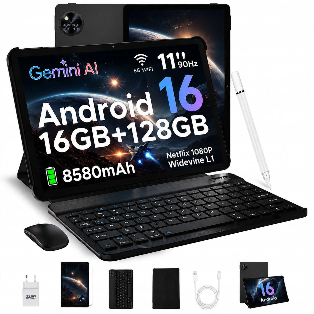 Tablet Doogee U11 11" 4GB RAM/128 Gb 8580 mAh Unisoc T606 s klávesnicí