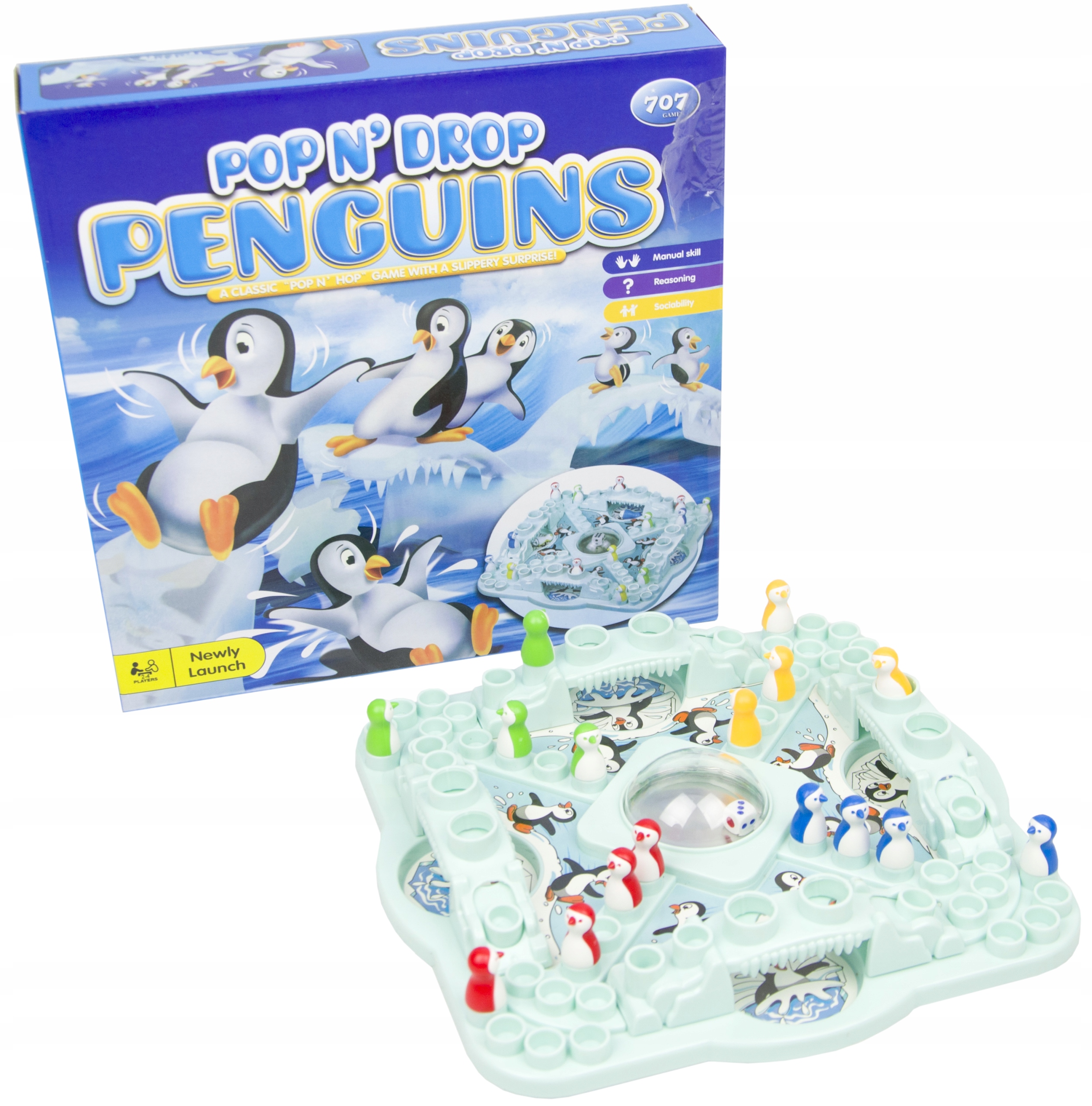 Gra Planszowa Gra Rodzinna Gra Imprezowa Wyścigi Pingwinów Chińczyk