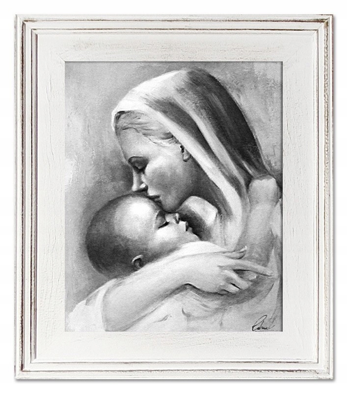 Krst Gravírovanie zdarma Obraz Matka kŕmiaca Ručne maľovaný obraz Sväté Prijímanie