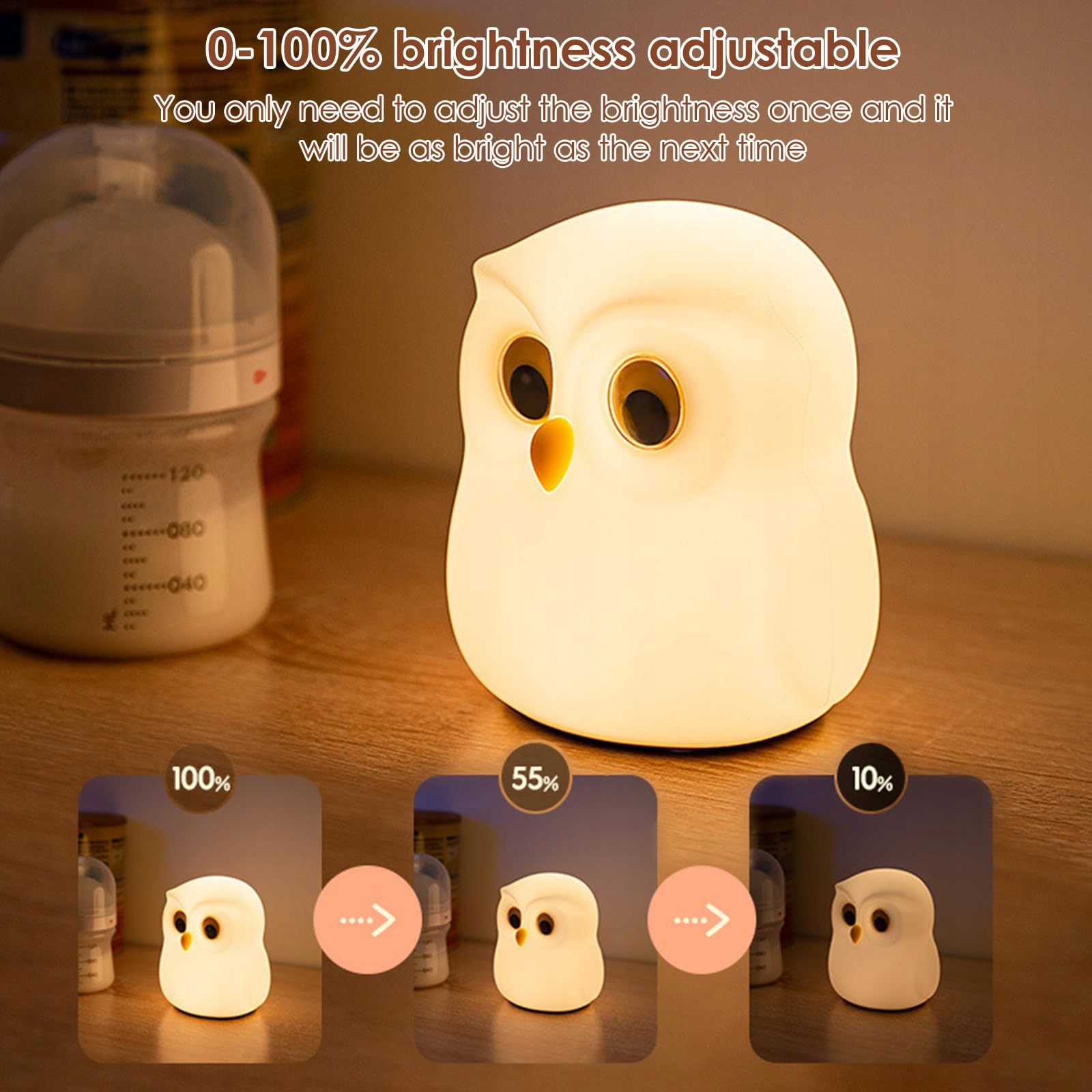Short Version: SOWALampka Nocna LED Dla Dzieci Silikonowa Dotykowa USB — miniatura 4