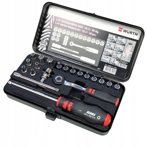 Wurth Sada Nástrčných Kľúčov Zebra Tx 1/4 Palca Pevná 096511180