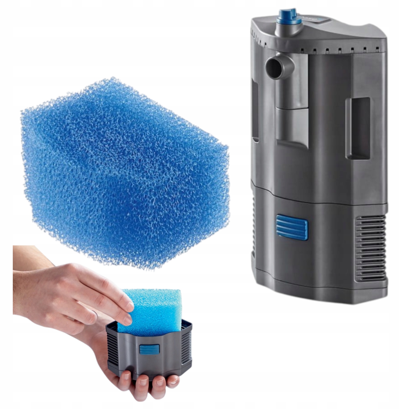 Kompaktowy funkcjonalny filtr narożny z wkładem gąbkowym do akwarium do 50l