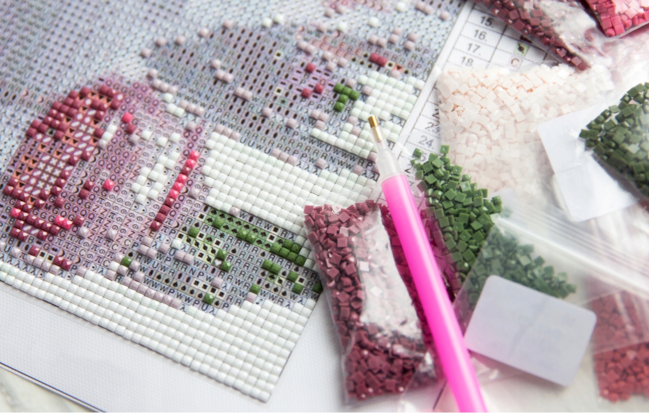 DUŻA MOZAIKA DIAMENTOWA 7D MANDALE HAFT DIAMENTOWY Materiał tkanina