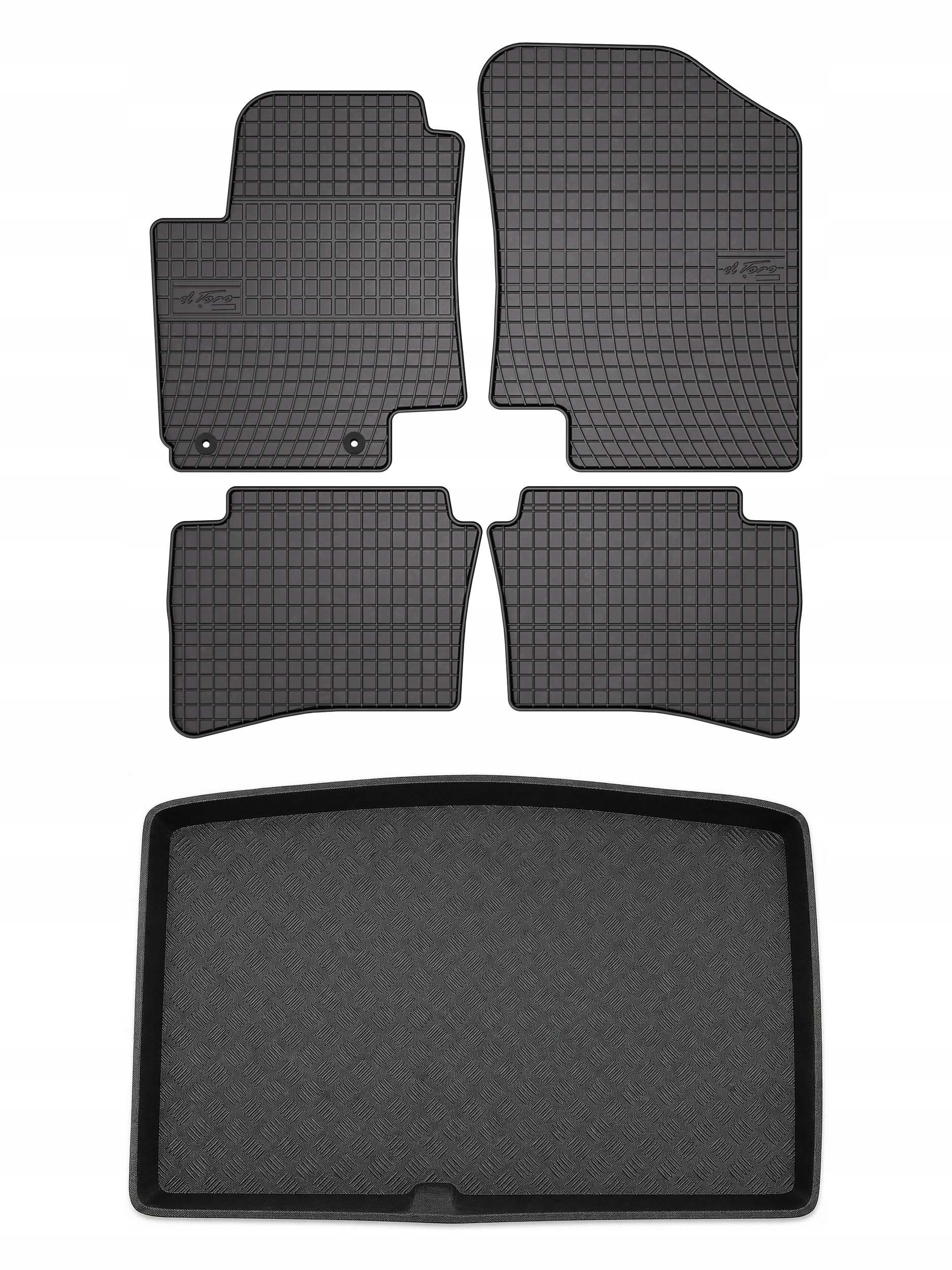 Dywaniki gumowe SolidPRO mata bagażnika do: Hyundai i20 I 2008-2014 5 el.