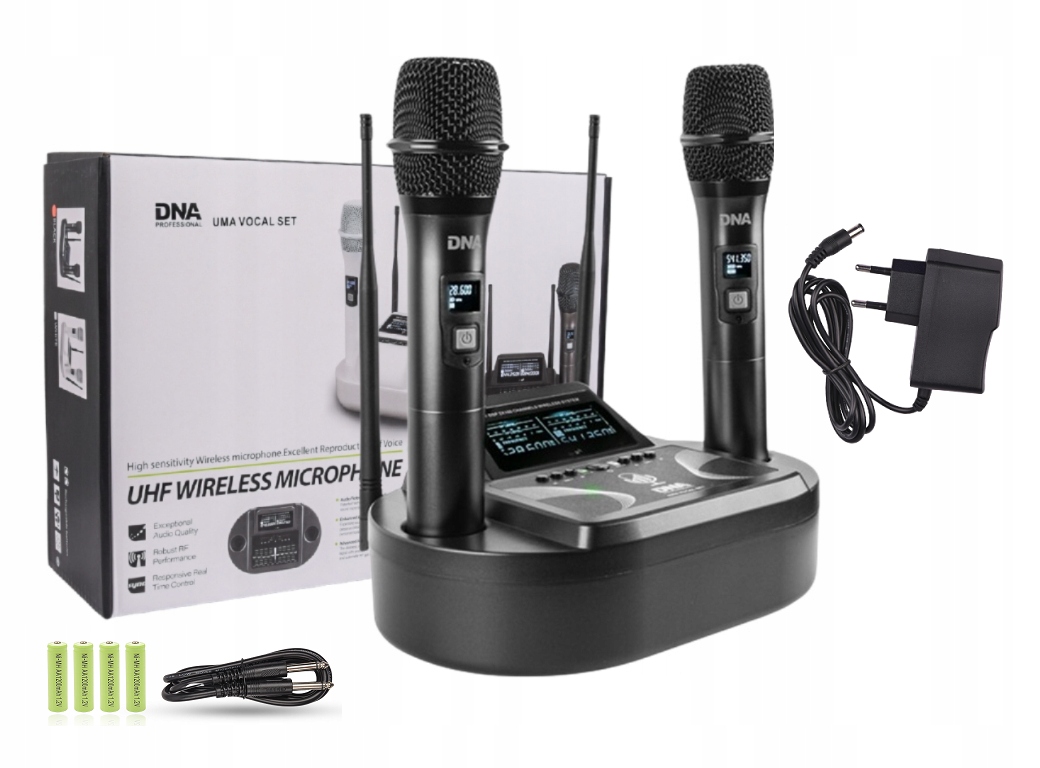 Mikrofon Bezprzewodowy Sceniczny Zestaw 2 Szt Ładowarka Dna Uma Vocal Set